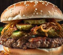 Бургер с мраморной говядиной