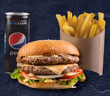 Комбо Двойной бургер с говядиной