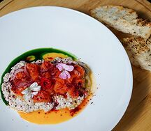 Севиче из лосося с трюфельным кремом