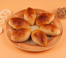 Пирожки постные сытные печёные с капустой (обжаренной)