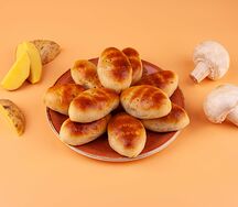 Фуршетные сытные пирожки с картошкой и грибами