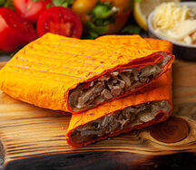 Шаурма с сыром и грибами в сырном лаваше