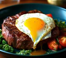 Бифштекс с яйцом