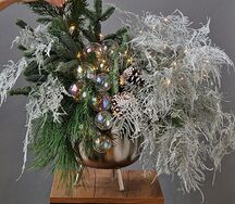 Новогодняя Композиция нобилис и сосна в кашпо