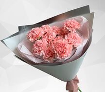 Моно Букет розовых гвоздик