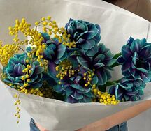 Букет с тюльпанами и с мимозой