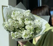 Букет живых цветов белых маттиол