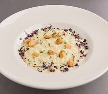 Ризотто с белыми грибами и кремом из пармезана