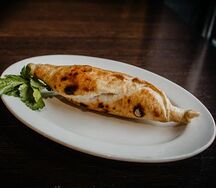 Хачапури с курицей и сыром на мангале