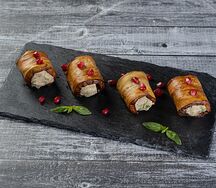 Рулетики из баклажанов с орехами