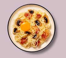 Паста карбонара с грибами