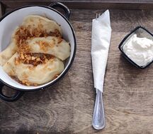 Бульба вареники ручной лепки