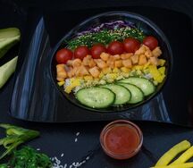 Поке Окунь с кисло-сладким соусом