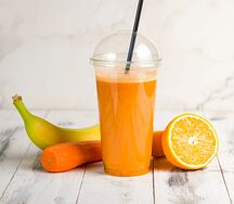 Морковь, банан и апельсин