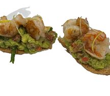 Брускетта с креветкой