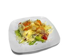 Салат цезарь с креветками