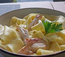 Феттуччине с белыми грибами