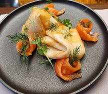 Блины с лососем домашнего посола