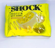 Протеиновый брауни в белом шоколаде Лимон и мак