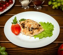 Филе куриное с грибами и сыром