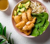 Поке с креветками темпура