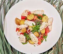 Салат-гриль с кальмаром