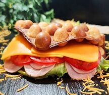 Гонконгская вафля с ветчиной и сыром