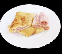 Блины с беконом и сыром
