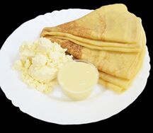 Блины с творогом и сгущёнкой