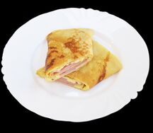 Блины с ветчиной и сыром