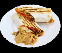 Шаурма в обычном лаваше с сыром и грибами