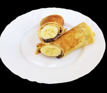 Блины с бананом и шоколадом