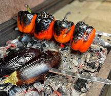 Овощи, запеченные на углях