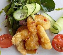 Креветка темпура с соусом васабико