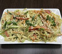 Яичная лапша с овощами терияки