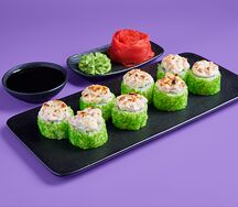 Ролл запечённый с лососем и креветкой