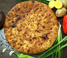 Пирог с сёмгой, сыром и помидорами