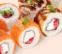 Ролл Атлантический с лососем и угрём