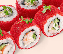 Ролл Калифорния с тигровой креветкой
