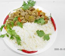 Гуляш из говядины с рисом