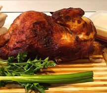 Половинка цыпленка гриль с гарниром