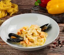 Феттуччине с морепродуктами