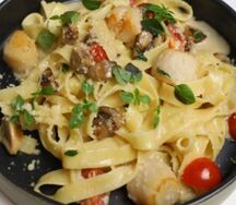 Феттуччине с морским гребешком и соусом горгонзолла