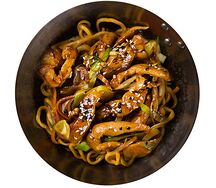 Лапша с лососем