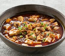 Мапо тофу по-сычуаньски с говяжьим фаршем в остром соусе