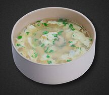 Чихиртма с кукурузой, цыпленком и взбитым яйцом