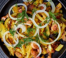 Картофель со шкварками