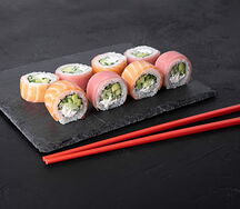 Радуга с тунцом и лососем