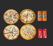 Комбо 4 большие пиццы с напитками