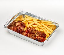 Шашлык из шеи с картофелем фри